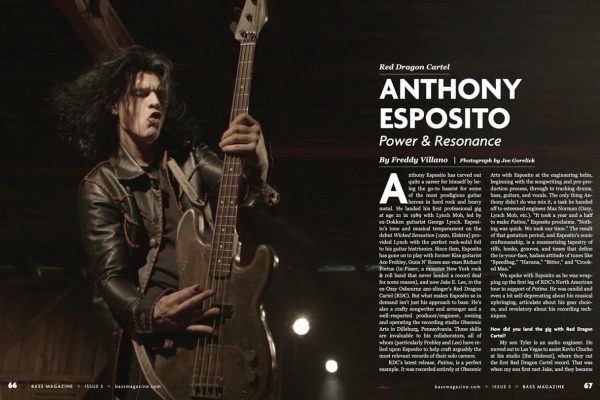 Anthony Esposito featured in Bass Magazine, November 2019