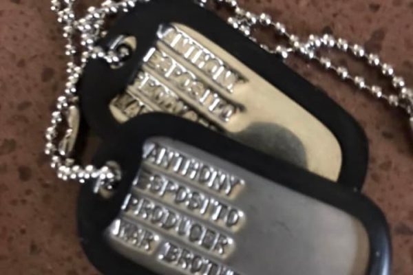 Anthony Esposito, War Brothers producer dog tags